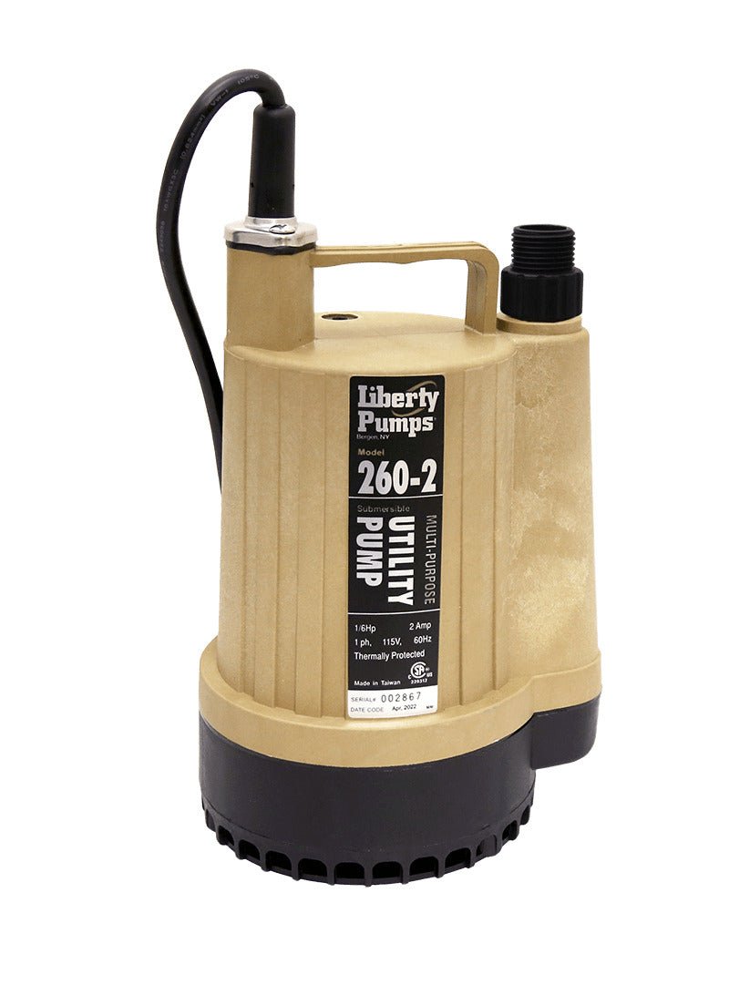 Liberty 260 - 2, Sump Pump, 1/6 HP, 115V, 3/4" Disch, 23 GPM - House of Pumps