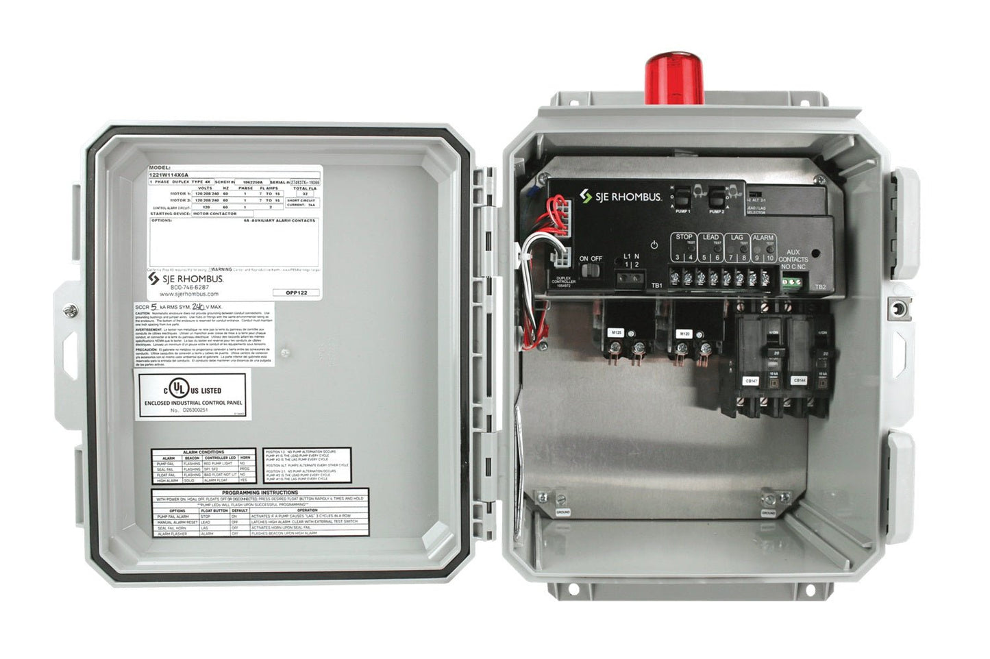 SJE Rhombus Model 112 Simplex Control Panel - House of Pumps